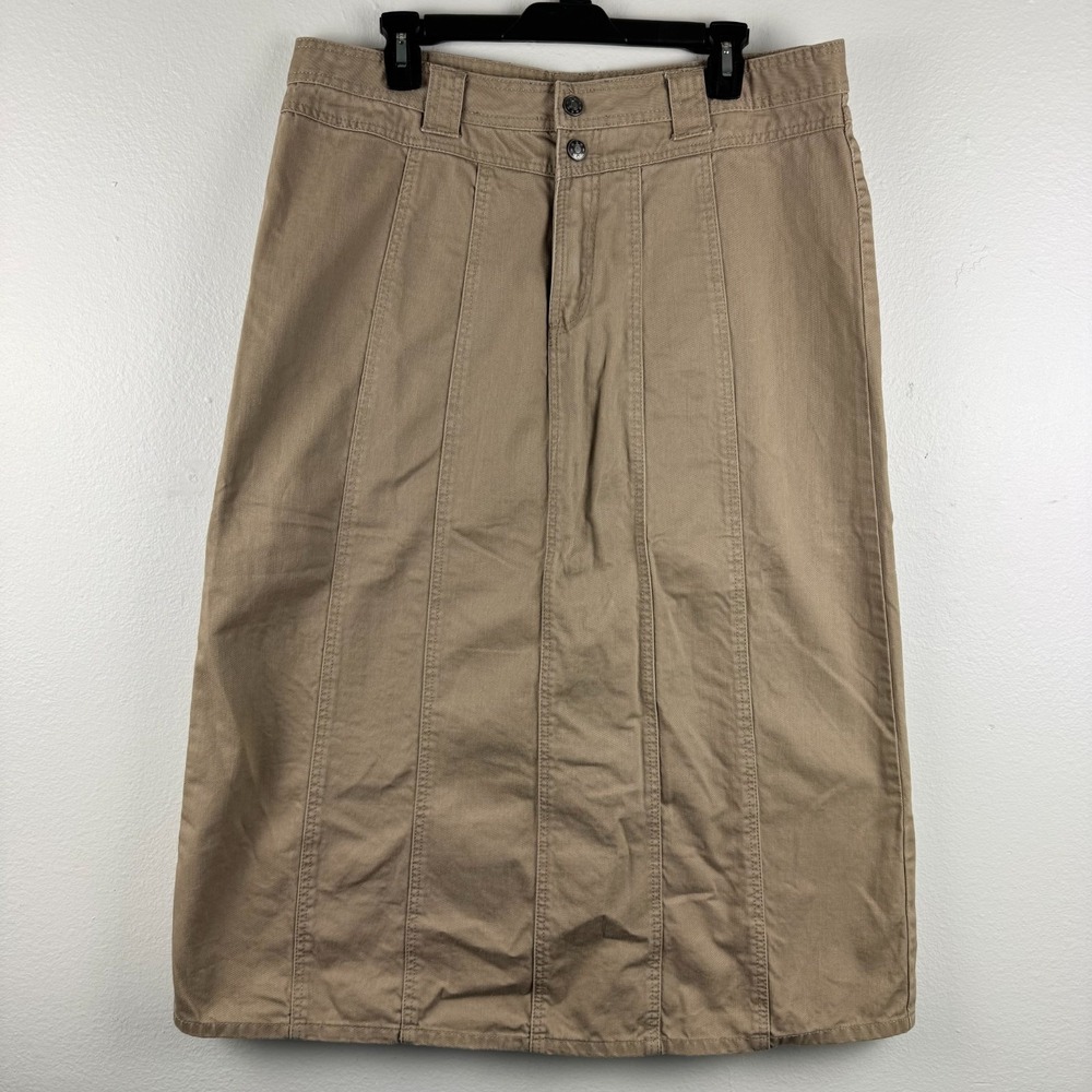 NWT CHRISTOPHER & BANKS Womens Long Tan Denim Panel Skirt - 16
